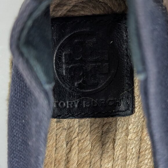 Great condition Tory Burch Weston Flat Espadrille shoes in Bright Navy - size 8M - Picture 6 of 17